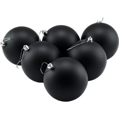 DECOLED Plastová guľa priem. 10 cm čierna 6× matná