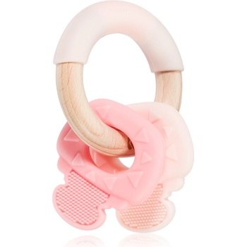 Image 1 of Kikkaboo Silicone and Wood Teether Keys гризалка Pink