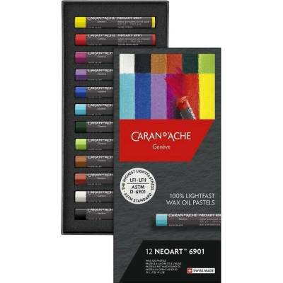Caran d'Ache sada voskových olejových pastelů Neoart 12 kusů