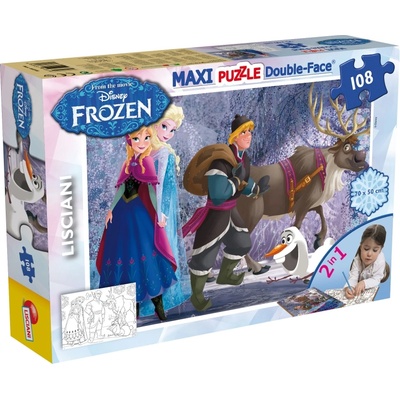 Lisciani Двулицев пъзел Lisciani - Frozen, На разходка, 108 части (LI46898)