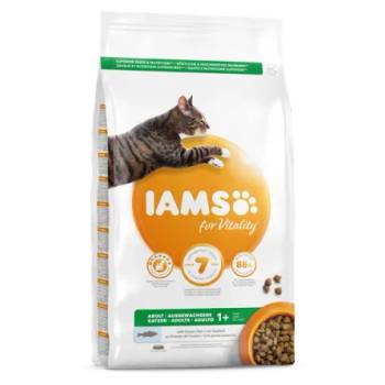 Iams for Vitality Cat Adult - Пълноценна суха храна за израснали котки с океанска риба, 10 кг