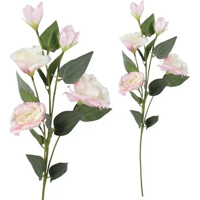 Umelý kvet Eustoma stopková 72cm ružová/krémová