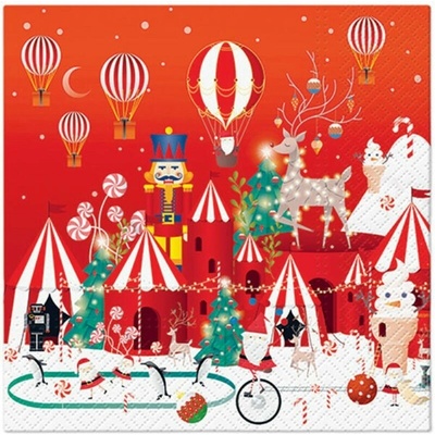 PAW SDL240200 Winter Wonderland Christmas servítky 33x33cm 3V vianočné 20ks