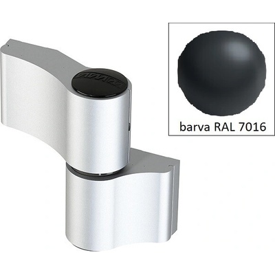 WALA Dverový záves WX 2-dielny asymetrický 67 mm RAL 7016 antracit