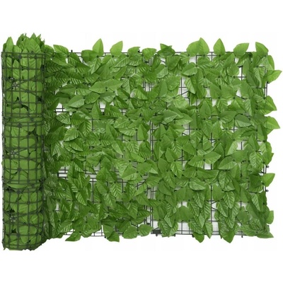 Greatstore Balkónová zástěna se zelenými listy 300 x 75 cm