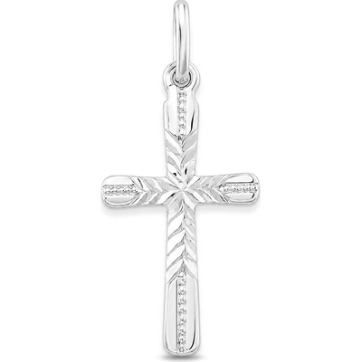 Argento Stříbrný přívěsek křížek s ručním gravírem 85827
