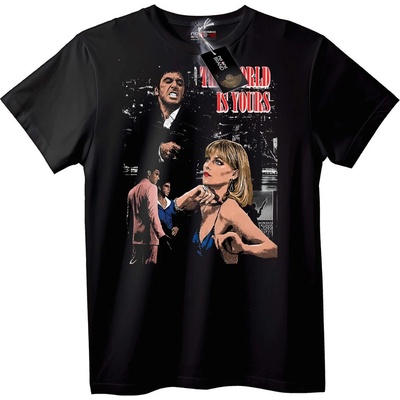 NOONEBRAND Тениска Мафиотски Свят - M, Black
