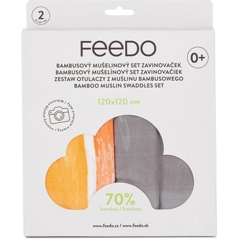 FEEDO Set zavinovačiek bambusový mušelínový 2 ks