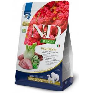 Farmina N&d dog grain free quinoa digestion lamb adult medium maxi - за чувствителен стомах, лъскава козина и здрава кожа, за кучета над 1 година, с агнешко месо, киноа, копър, мента и артишок - 2, 5 кг pnd02