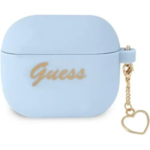 Guess GUA3LSCHSB калъф за AirPods 3, син, силиконов, Charm Collection (GUA3LSCHSB)
