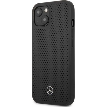Mercedes-Benz Genuine Leather Hard Case - дизайнерски кожен кейс (естествена кожа) за iPhone 13 (черен)