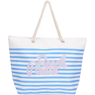 Koopman plážová taška BEACH2 39 x 38 x 16 cm modro-bílé pruhy