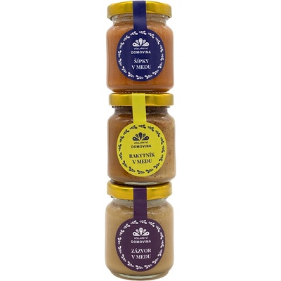 Balenie ochutených medov šípky / rakytník / zázvor 3 x 75 g