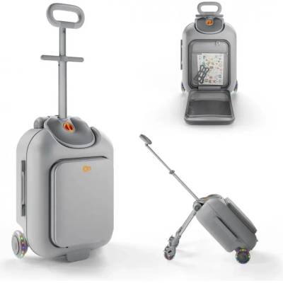 KinderKraft CABBY куфар със седалка GREY, 2в1