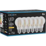 Mexen Vintis 6x LED филамент крушка E27, A60, 8W, Топла - 2200K, 1055 lm, прозрачен (L150-E27-0822-00x06)