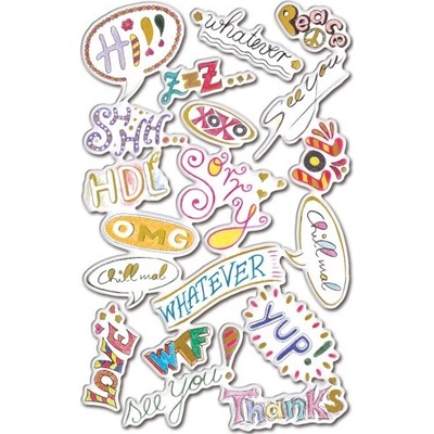 Avery Z-Design dětské Puffy Stickers words 1sh