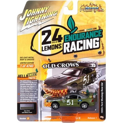 Johnny Lightning Ford Mustang Race Car 51 1990s zelená 1:64