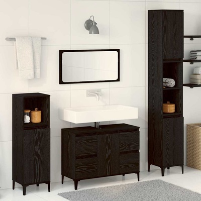 vidaXL Комплект мебели за баня 3 бр. Черния дъб 30 x 30 x 180 см (3333091)