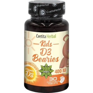 Cvetita Herbal Kids D3 Bearies, 10 mcg, 30 таблетки, Cvetita Herbal