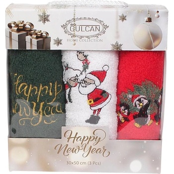 Коледни хавлиени кърпи в зелено, бяло и червено