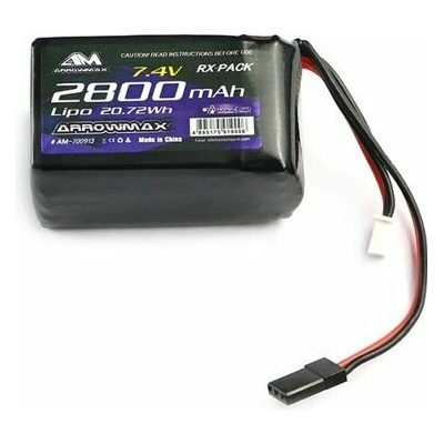 Arrowmax AM Lipo 2800mAh 2S TX / RX 7.4V Hump Pack AM-700913