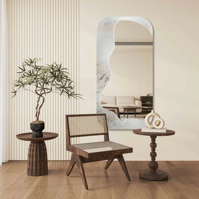 Alfaram Nepravidelné zrkadlo na bielo-zlatom mramore – MARBLE ZARI 100x200