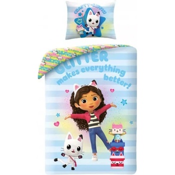 Halantex Къщата за кукли Габи: Габи и Панди комплект завивка - 140x200 см (GAB-0808BL)