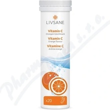 Livsane Vitamin C šumivé tablety Pomeranč 20 ks