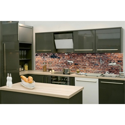 DIMEX KI-260-305 Fototapeta do kuchyne Oprýskaný tehlový múr, rozmery 260 x 60 cm