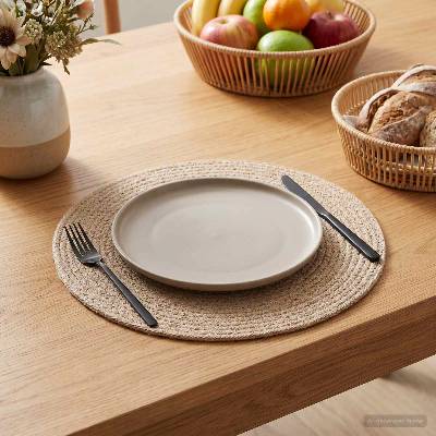 vidaXL Поставки от юта 4 pcs Натурално Ø 30 cm 100% Юта Тоса (42012301)