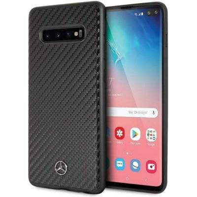 Mercedes-Benz Dynamic Leather Hard Case - дизайнерски кожен кейс за Samsung Galaxy S10 (черен)