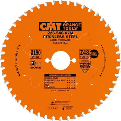 CMT XTreme Pílový kotúč na nehrdzavejúcu oceľ - D190x1,8 d30 Z48 HM C22654807M