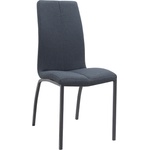 TopMebel Трапезен стол Fina TopMebel с плат в антрацит цвят и черен метален крак 43x58x95cm