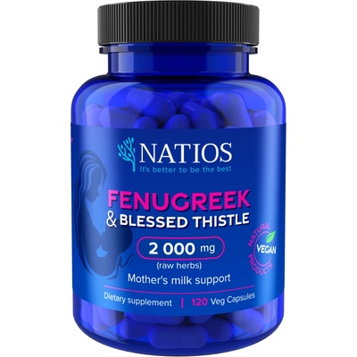 Natios Fenugreek & Blessed Thistle Extract Pískavice 2000 mg 120 kapsúl