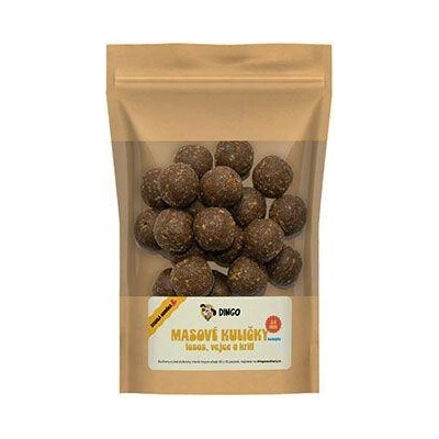 DINGO mäsové guľôčky losos vajce a krill 24mm/ 150 g