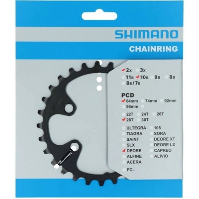 Prevodník Shimano Deore M6000 28z pre 2x10 čierny