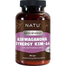 NATU Ashwagandha extrakt KSM-66 s piperínom 90 kapsúl