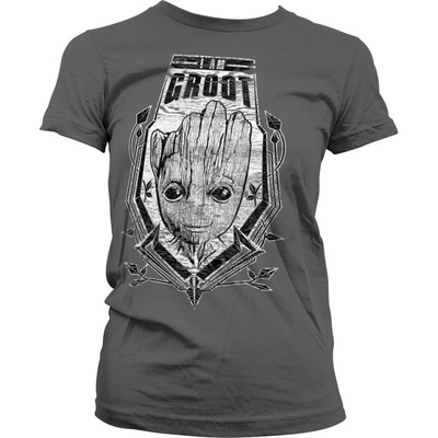 123 Dámské tričko Groot SHIELD šedá