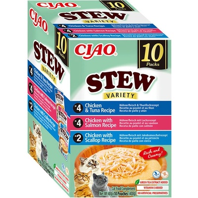Churu Cat BOX Stew Chic.Tuna&Chic.Salm&Chic.Scal10 x 40 g