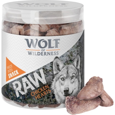 Wolf of Wilderness mrazom sušené prémiové maškrty Wide Acres kuracie srdce 280 g