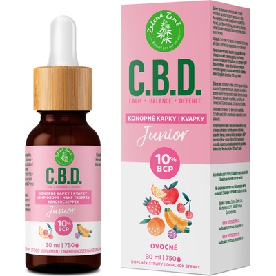 Zelená Země C.B.D. Konopné kvapky s BCP Junior 30 ml