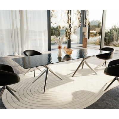 DELIFE Edge 300 x 100 sklo s reliéfem kouřově černé 3D design Estelar kulatý nerezová ocel