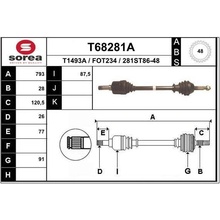 EAI Hnací hřídel EAI T68281A