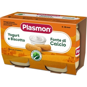PLASMON Плодово пюре Plasmon - Йогурт с бишкоти, 2 х 104 g (1542) - ozone