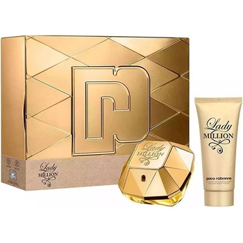 Paco Rabanne Lady Million подаръчен комплект с парфюмна вода 80мл и лосион за тяло 100мл за жени 1 бр