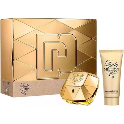 Paco Rabanne Lady Million подаръчен комплект с парфюмна вода 80мл и лосион за тяло 100мл за жени 1 бр