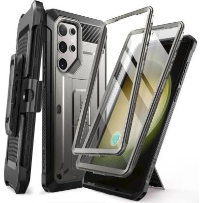 i-Blason SUPCASE Unicorn Beetle Pro Case with Screen Protector - удароустойчив хибриден кейс с вграден протектор за дисплея за Samsung Galaxy S24 Ultra (сив)