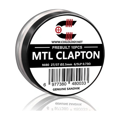 Coilology Předmotané spirálky Sandvik MTL Clapton Ni80 10ks 0,73ohm