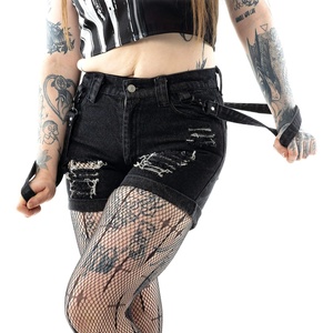 VIXXSIN дамски къси панталони (jeans) VIXXSIN - TATIANA - BLACK STONEWASH - SH-TATI-BST