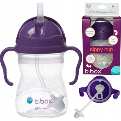 b.box hrneček s brčkem Grape 240 ml